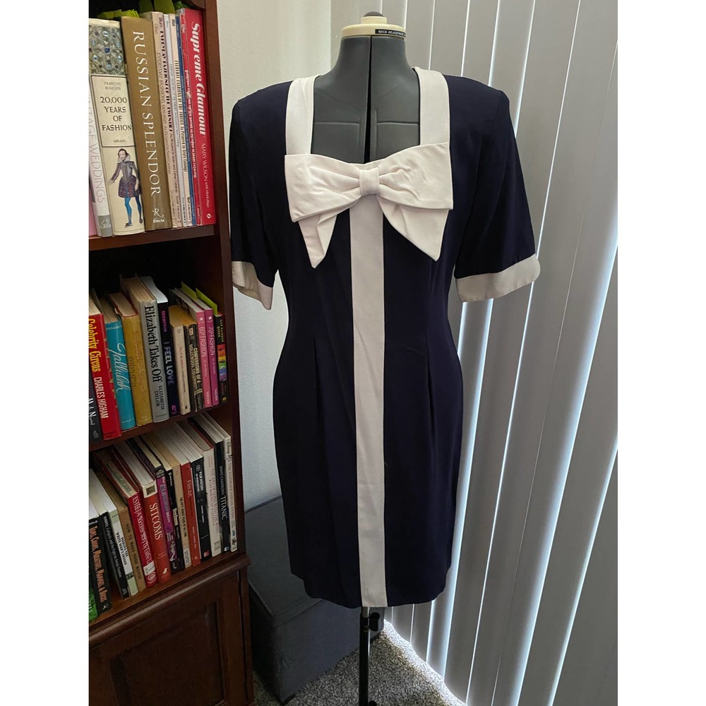Vintage Navy Bow Dress